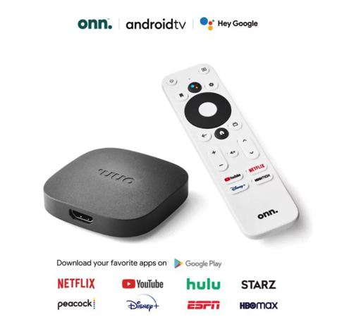 onn. Android TV 4K UHD 串流媒體電視盒