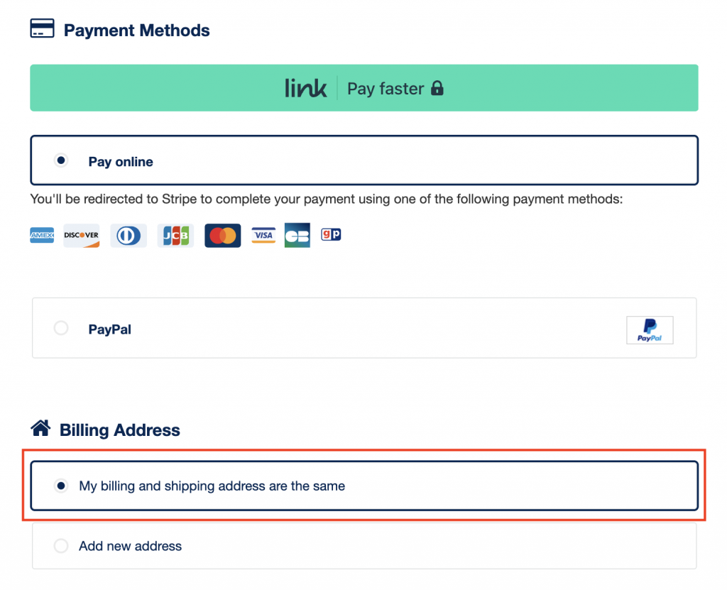 Step 6：可選擇以信用卡／PayPal付款。Billing Address 選擇第一個選項。最後點擊「Place Order」，再填寫信用卡資料進行付款。
